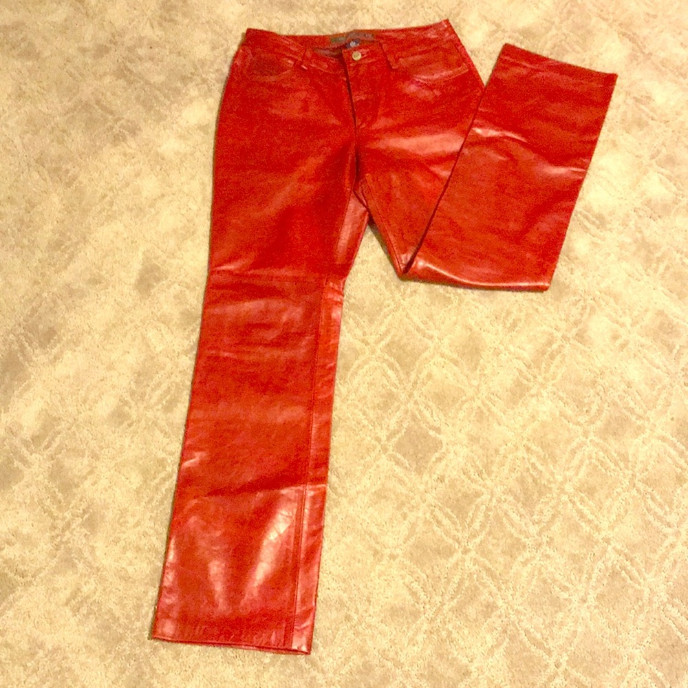 REAL RED LEATHER 1969 gap pant never worn